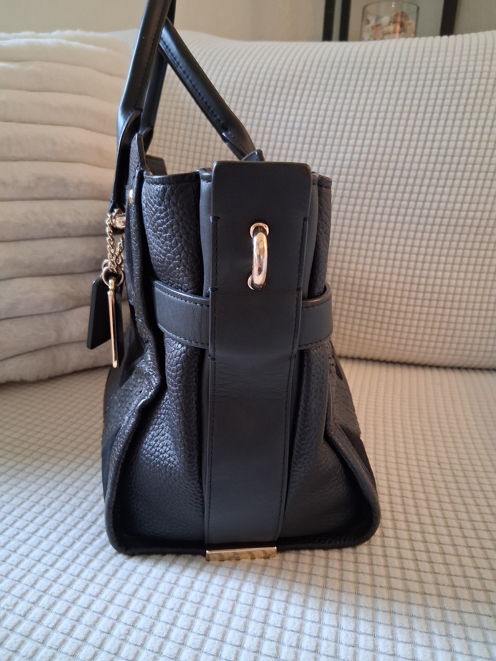 Coach Black Patchwork Leather Satchel with Gold Hardware - Picture 4 of 9